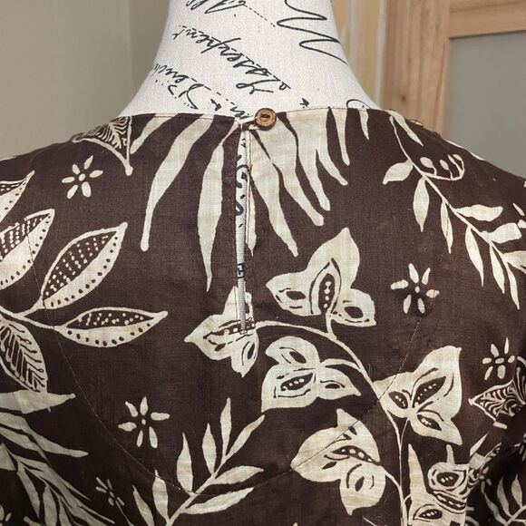 Alfred Dunner Cotton Blouse Brown Floral Size 8P - Picture 7 of 8
